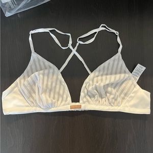Lunya bralette white stripe
